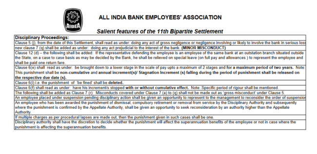 Salient features of the 11th Bipartite Settlement 3rd