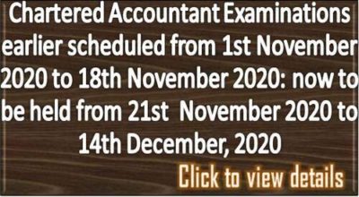 chartered-accountant-examinations-rescheduled-from-21st-november-2020