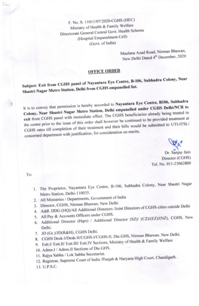 exit-from-cghs-panel-of-nayantara-eye-centre-delhi-from-cghs-empanelled-list