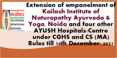 extension-of-empanelment-of-kailash-institute-of-naturopathy-ayurveda-yoga-noida-and-four-other-ayush-hospitals-centre-under-cghs-and-cs-ma-rules-till-14th-december-2021