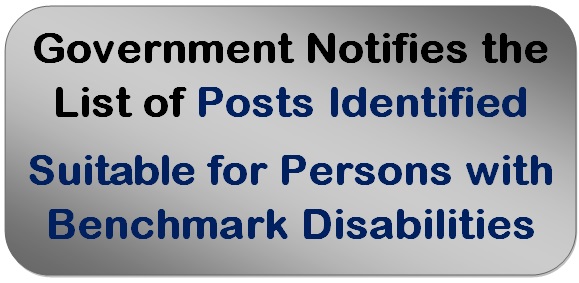 Postal Assistant/ Sorting Assistant: Clarification regarding sub categories listed under identified suitable for Persons with benchmark disabilities