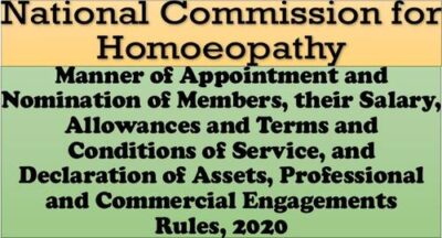 national-commission-for-homoeopathy-appointment-nomination-salary-allowances-rules-2020