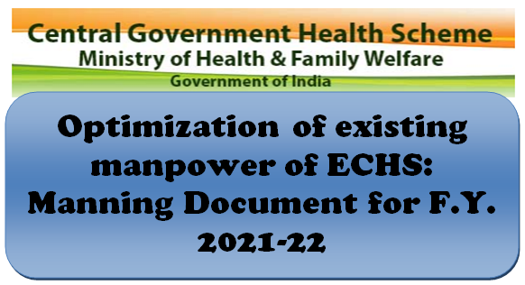 Optimization of existing manpower of ECHS: Manning Document for F.Y. 2021-22
