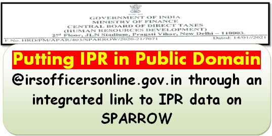 Putting IPR in Public Domain through an integrated link to IPR data on SPARROW