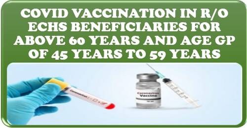 COVID Vaccination in r/o ECHS Beneficiaries for above 60 years and age Gp of 45 years to 59 years with co-morbidities