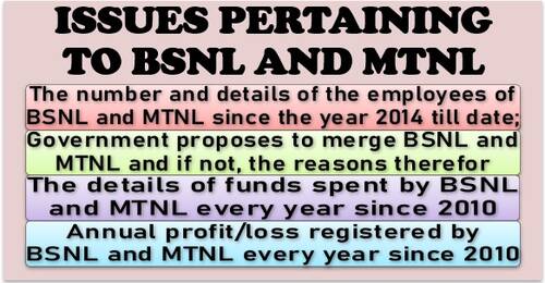 Issues pertaining to BSNL and MTNL: Details of employees since the year 2014, expenditure, profit/loss and status of  merger