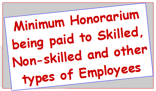 Minimum Honorarium being paid to Skilled, Non-skilled and other types of Employees