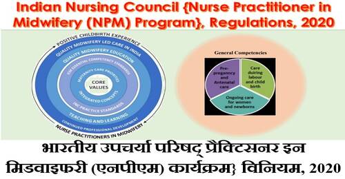 Nurse Practitioner in Midwifery (NPM) Program Regulations, 2020 – INDIAN NURSING COUNCIL NOTIFICATION  6th January, 2021