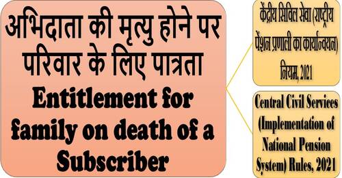 Entitlement for family on death of a Subscriber: Rule 20 of CCS (NPS) Rules, 2021