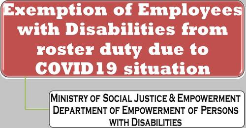 Exemption of Employees with Disabilities from roster duty due to COVID-19 situation – DPE O.M dated 02-06-2021