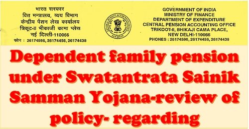 Dependent family pension under Swatantrata Sainik Samman Yojana: CPAO issues instructions to Banks regarding dependency criteria