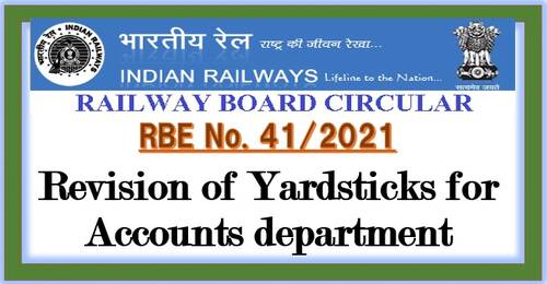 Revision of Yardsticks for Accounts department: Railway Board RBE No. 41/2021