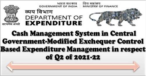 Cash Management System in Central Government-Modified Exchequer Control Based Expenditure Management in respect of Q2 of 2021-22