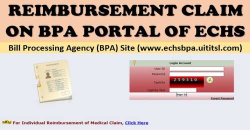 Reimbursement Module self login and upload of individual reimbursement claim: ECHS