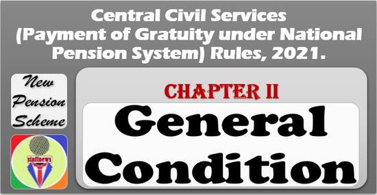 General Condition – Regulation of claims and Right to withhold gratuity: Chapter II-CCS (Payment of Gratuity under NPS) Rules, 2021