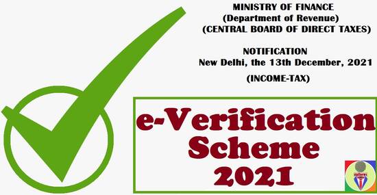 e-Verification Scheme, 2021: Income Tax Notification No. 137/2021