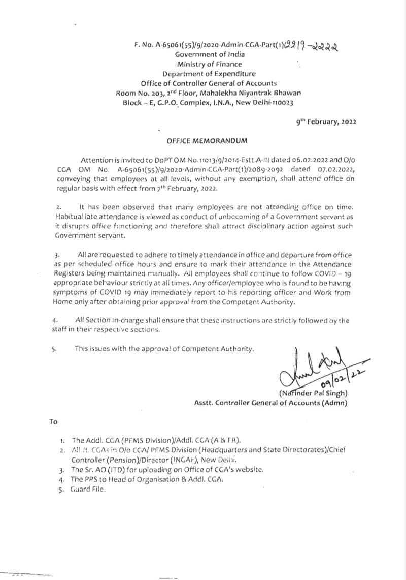 circular for late coming employees