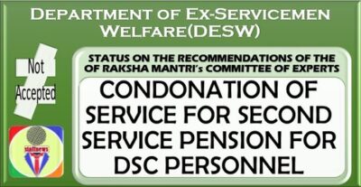 condonation-of-service-for-second-service-pension-for-dsc-personnel