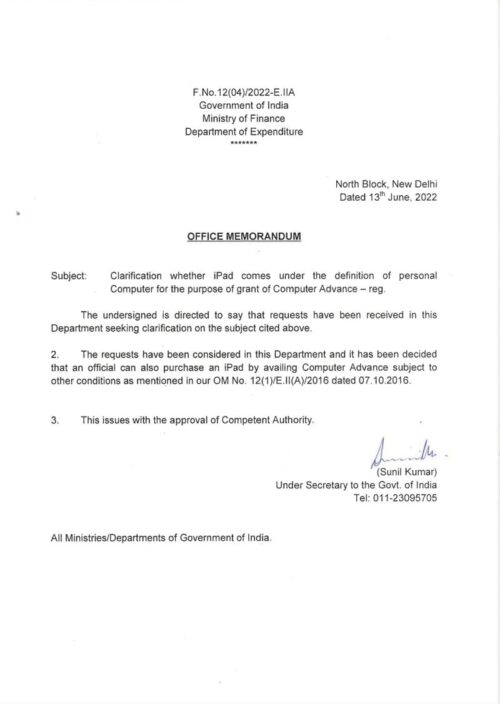 iPad comes under the definition of personal Computer for the purpose of