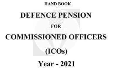 hand book on defence pension for commissioned officers 2021