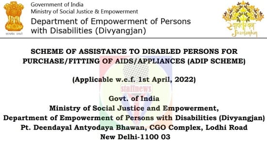 Continuation of the Scheme of Assistance to Disabled Persons – During the period of Fifteenth finance Commission