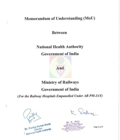 memorandum of understanding between the-national-health-authority-nha-and-the-ministry-of-railways