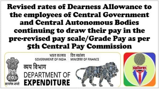 5th CPC Dearness Allowance from Jul-2022 @ 396% for CABs employees: Fin Min Order