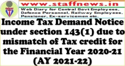 income-tax-demand-notice-under-section-1431-due-to-mismatch-of-tax-credit
