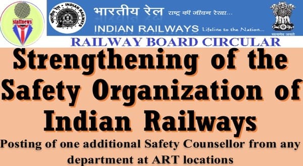 Strengthening of the Safety Organization — Reg. posting of Safety Counsellors: Railway Board Order