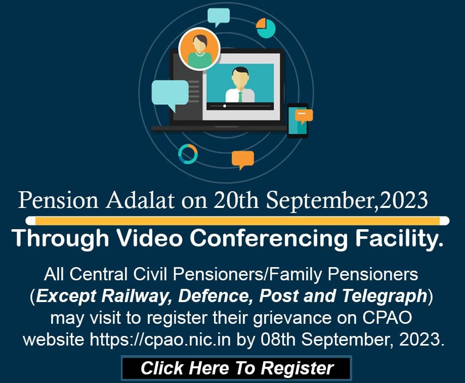 Virtual Pension Adalat through Video Conferencing on 20th September 2023 by CPAO