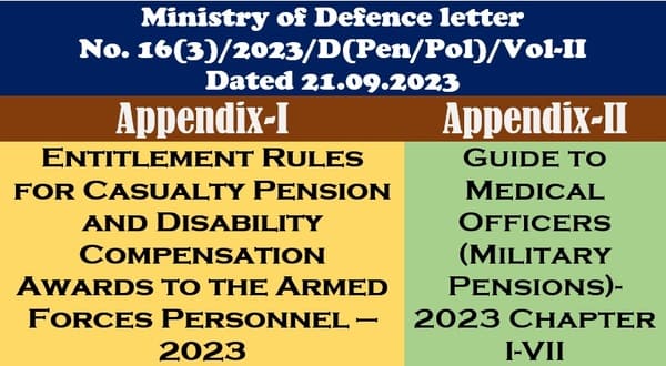 Entitlement Rules for Casualty Pensionary Awards to the Armed Forces Personnel — 2023 and Guide to Medical Officers-2023