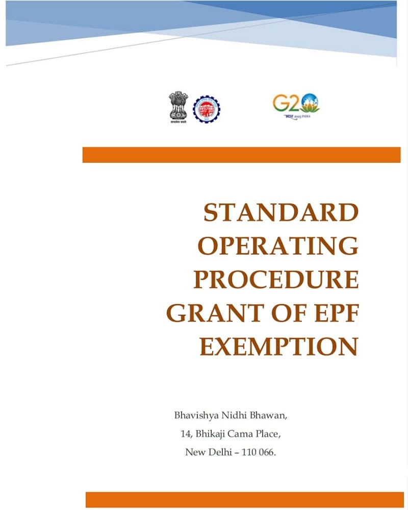 Grant of Exemption from EPF – Standard Operation Procedure (SOP) issued by EPFO