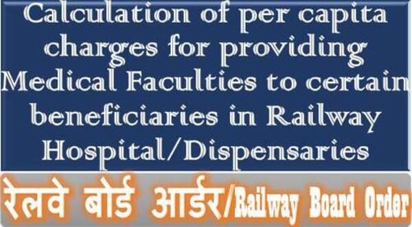 Calculation of Per Capita Charges for Medical Facilities in Railway Hospital/ Dispensaries for F.Y. 2022-23 