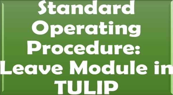 Standard Operating Procedure: Leave Module in TULIP-PCDA Circular