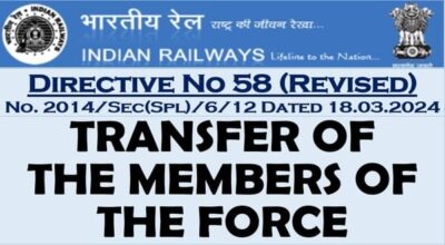 Transfer request of the member of the Force - Railway Board Directive No 58 (Revised) 1 transfer-request-of-the-member-of-the-force