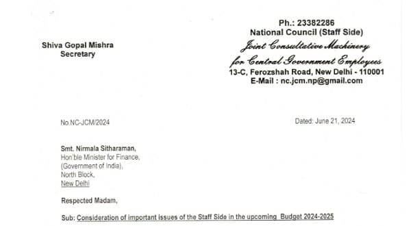 Old Pension Scheme, 8th Pay Commission, Restoration of Commutation of Pension, Income Tax Exemption to Pensioners and other important issues: JCM writes to FM for consideration in Budget 2024-2025 Old Pension Scheme, 8th Pay Commission, Restoration of Commutation of Pension, Income Tax Exemption to Pensioners and other important issues: JCM writes to FM for consideration in Budget 2024-2025