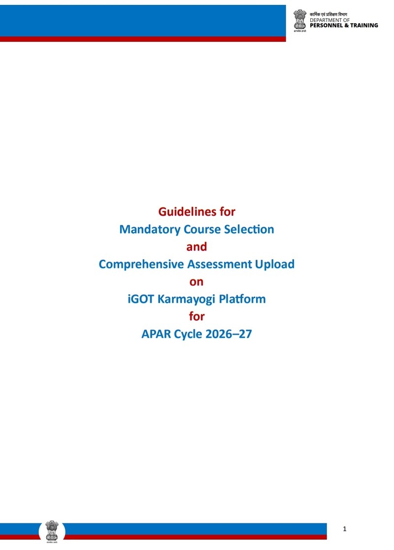Guidelines for Mandatory Course Selection and Comprehensive Assessment Upload on iGOT Karmayogi Platform for APAR Cycle 2026–27