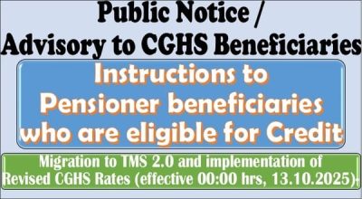 Advisory to CGHS Beneficiaries - Instructions to Pensioner beneficiaries who are eligible for Credit - Revised Rates implementation 1 advisory-to-cghs-beneficiaries-revised-rates-implementation