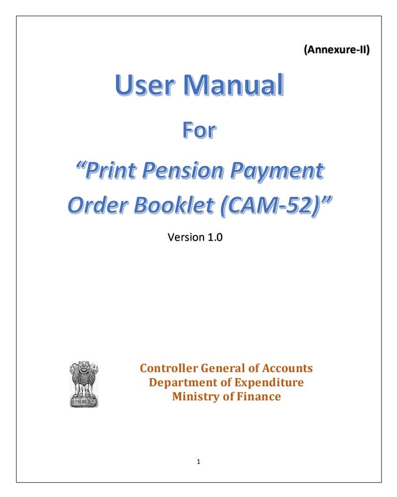 Introduction of revised e-PPO format and facility to print physical PPO booklet through Pension Module of PFMS: CGA
