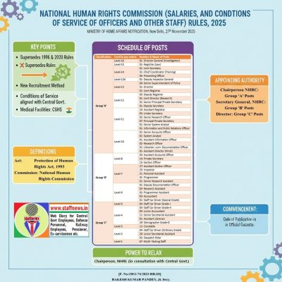 National Human Rights Commission (Salaries, Allowances and Conditions of Service of Officers and other Staff) Rules, 2025: MHA Notification 1 national-human-rights-commission-salaries-rules-2025