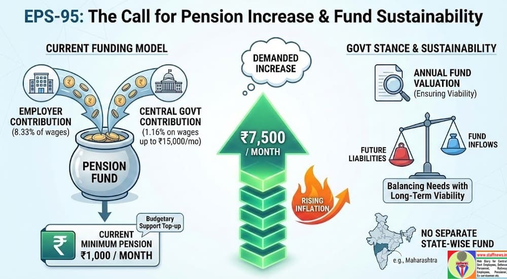Minimum Monthly Pension – Demand for increasing from ₹ 1,000 to ₹ 7,500 by EPS-95 pensioners, citing inadequacy amid rising inflation Minimum Monthly Pension – Demand for increasing from ₹ 1,000 to ₹ 7,500 by EPS-95 pensioners, citing inadequacy amid rising inflation