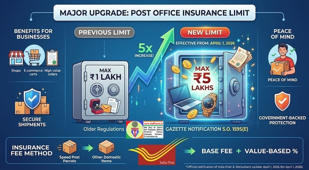 Incredible Update: Post Office Insurance Limit Skyrockets to ₹5 Lakhs under Post Office (Third Amendment) Regulations, 2026 Incredible Update: Post Office Insurance Limit Skyrockets to ₹5 Lakhs under Post Office (Third Amendment) Regulations, 2026