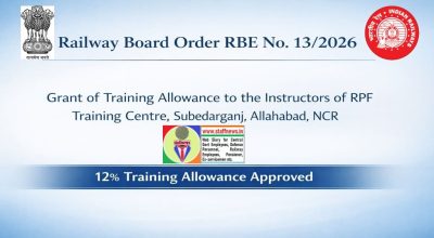 Grant of Training allowance to the Instructors of RPF Training Centre, Subedarganj, Allahabad, NCR: RBE No. 13/2026 1 grant-of-training-allowance-to-the-instructors-rbe-no-13-2026
