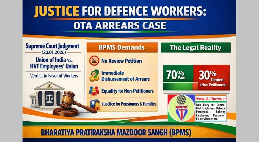 Strong Objection against filing of Review Petition in OTA case and request for immediate disbursement of arrears: BPMS Strong Objection against filing of Review Petition in OTA case and request for immediate disbursement of arrears: BPMS