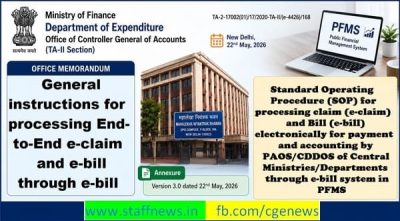 End-to-End e-claim and e-bill through e-bill module of PFMS - SOP Version 3.0: CGA O.M. 1 end-to-end-e-claim-and-e-bill