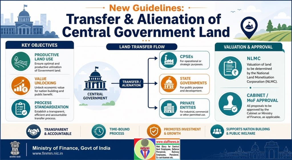 Guidelines for transfer/alienation of Central Government’s land: Department of Expenditure, Ministry of Finance Office Memorandum dated 05.05.2026