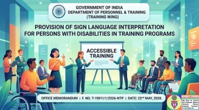 Provision of sign language interpretation support during training programs for Persons with Disabilities: DoP&T O.M. 1 provision-of-sign-language-interpretation-support-during-training