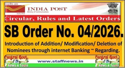Introduction of Addition/ Modification/ Deletion of Nominees through internet Banking for POSB Customers: SB Order No. 04/2026 1 sb-order-no-04-2026