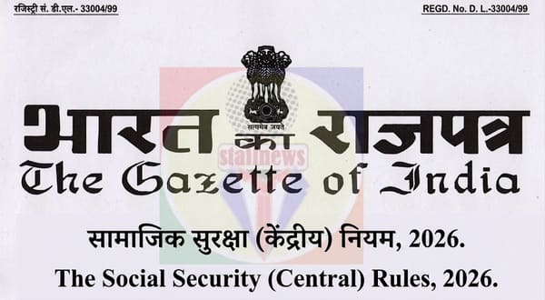 The Social Security (Central) Rules, 2026 – Notification No. G.S.R. 344(E) dated 08.05.2026 – Download PDF The Social Security (Central) Rules, 2026 – Notification No. G.S.R. 344(E) dated 08.05.2026 – Download PDF