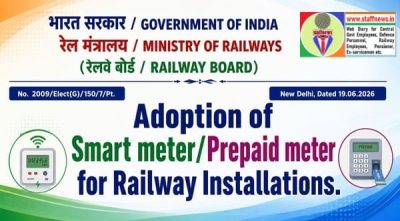 Adoption of Smart meter/Prepaid meter for Railway Installations including staff quarters: Railway Board Order 1 adoption-of-smart-meter-prepaid-meter-for-railway